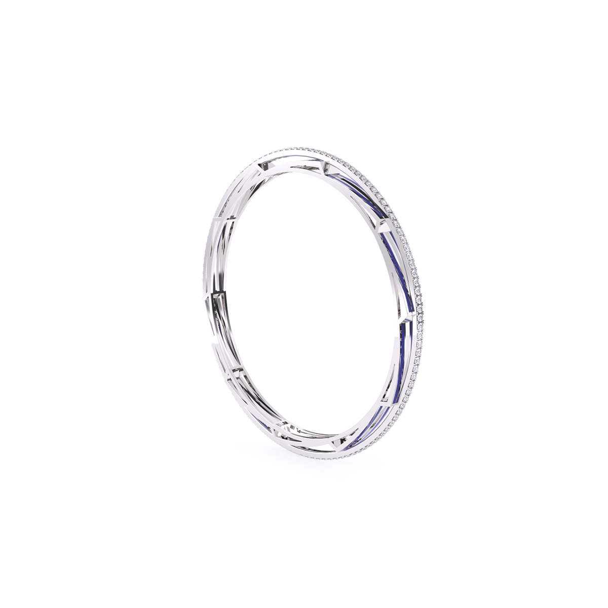 Glamorous Pave Round Diamond Bangle